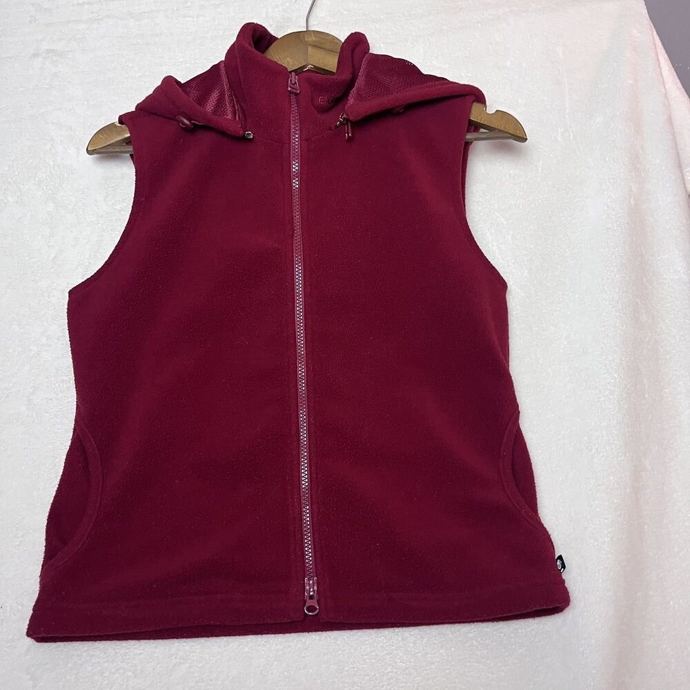 Vintage Y2K Express World Brand Fleece Vest Womens S Hooded Red 90’s Gorpcore - Picture 10 of 16